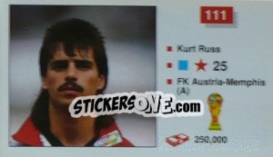 Sticker Kurt Russ - World Cup Italia 1990 - Merlin