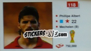 Cromo Phillipe Albert - World Cup Italia 1990 n. 118 - Merlin