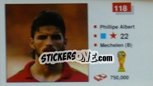 Sticker Phillipe Albert - World Cup Italia 1990 - Merlin