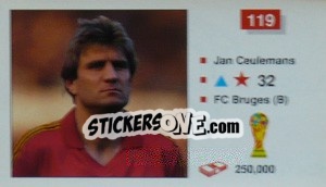 Sticker Jan Ceulemans - World Cup Italia 1990 - Merlin