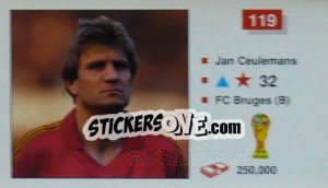 Sticker Jan Ceulemans - World Cup Italia 1990 n. 119 - Merlin