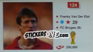 Sticker Franky Van Der Elst - World Cup Italia 1990 - Merlin