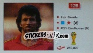 Sticker Eric Gerets - World Cup Italia 1990 - Merlin