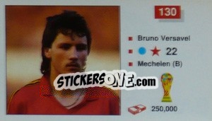 Cromo Bruno Versavel - World Cup Italia 1990 - Merlin