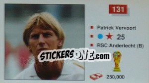 Sticker Patrick Vervoort - World Cup Italia 1990 - Merlin
