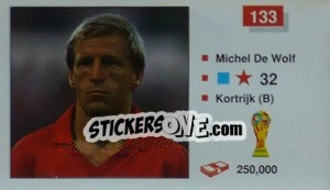 Sticker Michel De Wolf - World Cup Italia 1990 - Merlin