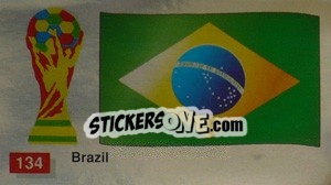 Figurina Brazil National Flag - World Cup Italia 1990 - Merlin