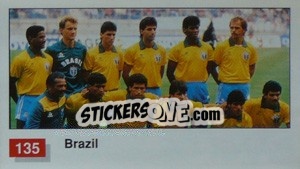 Sticker Brazil Team Photo - World Cup Italia 1990 n. 135 - Merlin
