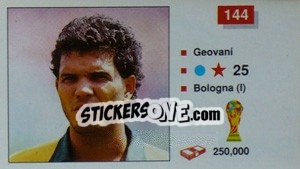 Sticker Geovani - World Cup Italia 1990 - Merlin