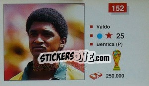 Sticker Valdo - World Cup Italia 1990 - Merlin