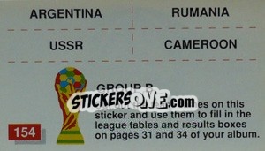 Sticker Group B (team-participants mini stickers) - World Cup Italia 1990 n. 154 - Merlin