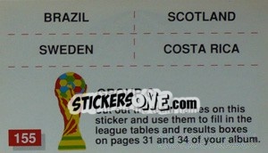 Sticker Group C (team-participants mini stickers) - World Cup Italia 1990 n. 155 - Merlin