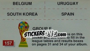Figurina Group E (team-participants mini stickers) - World Cup Italia 1990 - Merlin