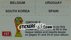 Sticker Group E (team-participants mini stickers) - World Cup Italia 1990 n. 157 - Merlin