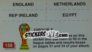 Cromo Group F (team-participants mini stickers) - World Cup Italia 1990 - Merlin