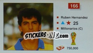 Sticker Ruben Hernandez - World Cup Italia 1990 n. 166 - Merlin