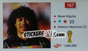 Sticker Rene Higuita - World Cup Italia 1990 n. 167 - Merlin