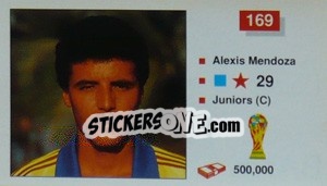 Figurina Alexis Mendoza - World Cup Italia 1990 n. 169 - Merlin