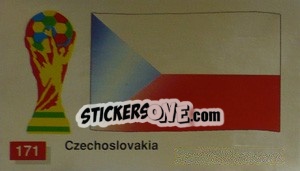 Sticker Czechoslovakia National Flag - World Cup Italia 1990 - Merlin