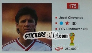 Sticker Jozef Chovanec - World Cup Italia 1990 n. 175 - Merlin