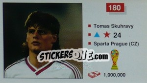 Sticker Tomas Skuhravy - World Cup Italia 1990 n. 180 - Merlin