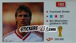 Sticker Frantisek Straka - World Cup Italia 1990 - Merlin