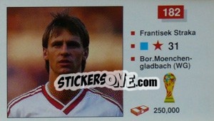 Sticker Frantisek Straka - World Cup Italia 1990 n. 182 - Merlin