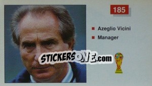 Sticker Azeglio Vicini (Manager) - World Cup Italia 1990 n. 185 - Merlin