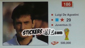 Sticker Luigi De Agostini - World Cup Italia 1990 - Merlin