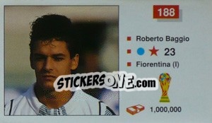 Sticker Roberto Baggio - World Cup Italia 1990 n. 188 - Merlin