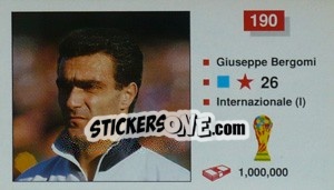 Sticker Giuseppe Bergomi - World Cup Italia 1990 n. 190 - Merlin