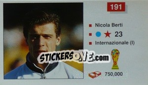 Sticker Nicola Berti - World Cup Italia 1990 - Merlin