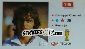 Sticker Giuseppe Giannini - World Cup Italia 1990 n. 195 - Merlin