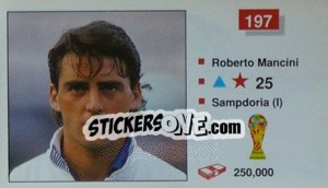 Sticker Roberto Mancini - World Cup Italia 1990 - Merlin
