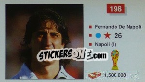Sticker Fernando De Napoli - World Cup Italia 1990 n. 198 - Merlin