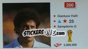 Sticker Gianluca Vialli - World Cup Italia 1990 n. 200 - Merlin