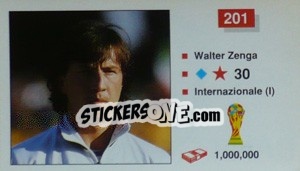 Figurina Walter Zenga - World Cup Italia 1990 - Merlin