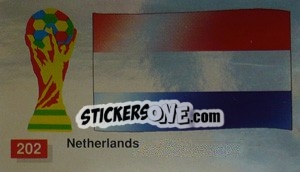 Sticker Netherlands National Flag - World Cup Italia 1990 n. 202 - Merlin