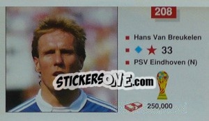 Sticker Hans Van Breukelen - World Cup Italia 1990 n. 208 - Merlin