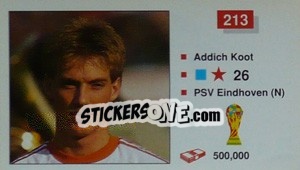 Sticker Addich Koot - World Cup Italia 1990 - Merlin