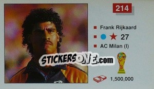 Sticker Frank Rijkaard - World Cup Italia 1990 - Merlin