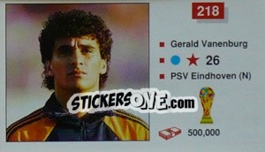Sticker Gerald Vanenburg - World Cup Italia 1990 n. 218 - Merlin
