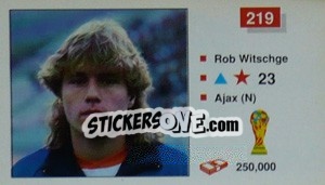 Sticker Rob Witschge - World Cup Italia 1990 - Merlin