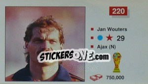 Sticker Jan Wouters - World Cup Italia 1990 - Merlin