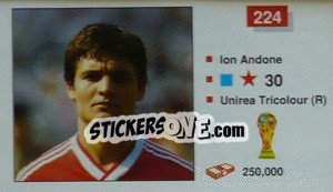 Cromo Ion Andone - World Cup Italia 1990 - Merlin