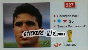 Cromo Gheorghe Hagi - World Cup Italia 1990 - Merlin