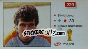 Cromo Silviu Lung - World Cup Italia 1990 - Merlin