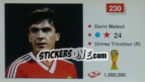 Figurina Dorin Mateut - World Cup Italia 1990 - Merlin