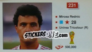 Sticker Marcea Rednic - World Cup Italia 1990 - Merlin