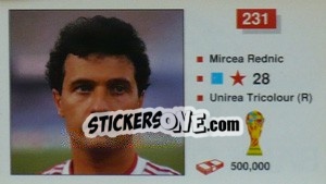 Sticker Marcea Rednic - World Cup Italia 1990 n. 231 - Merlin